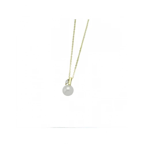 925 Ασήμι Επιχρυσωμένο Κολιέ, με Πέρλα και Ζιργκόν 04072943SU