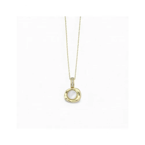 Κολιέ 925 Ασήμι Επιχρυσωμένο με Ζιργκόν και Φίλντισι 04073157SU