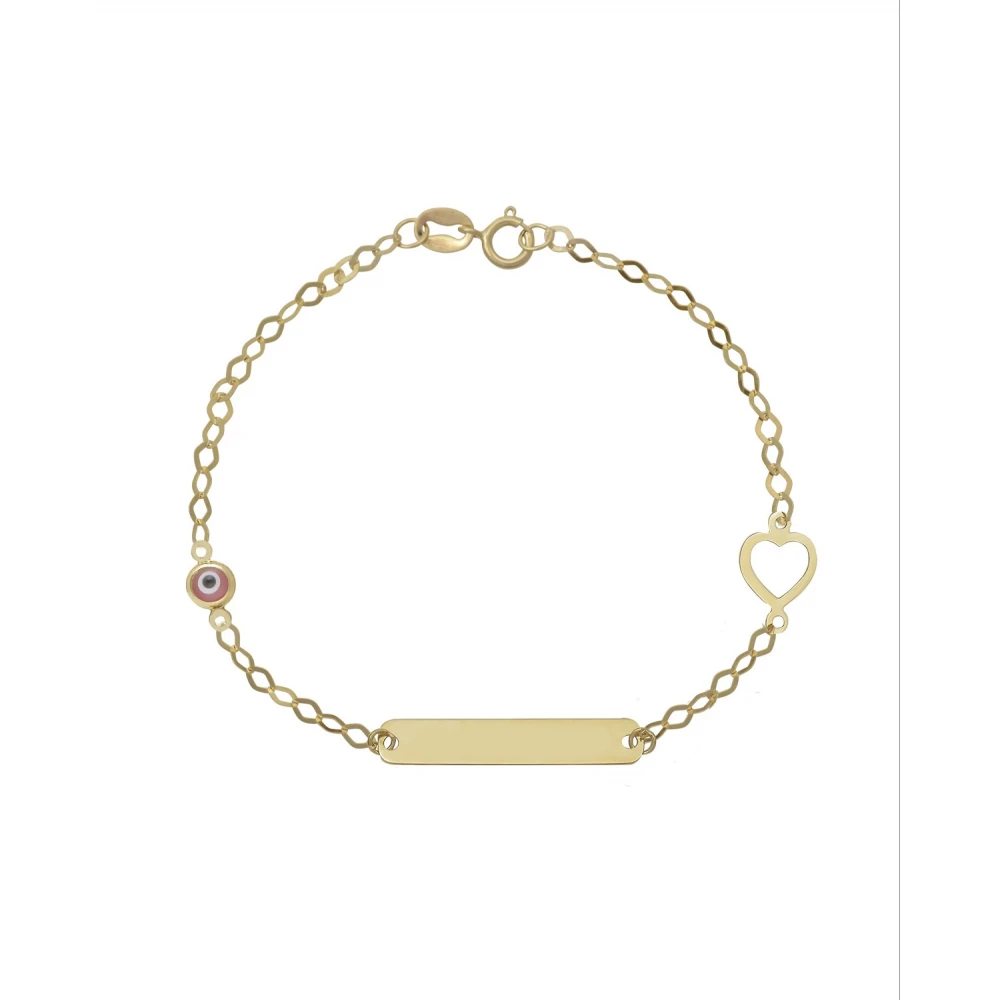 9K Χρυσό Bραχιόλι με "Ματάκι" και "Καρδιά" 041835FV