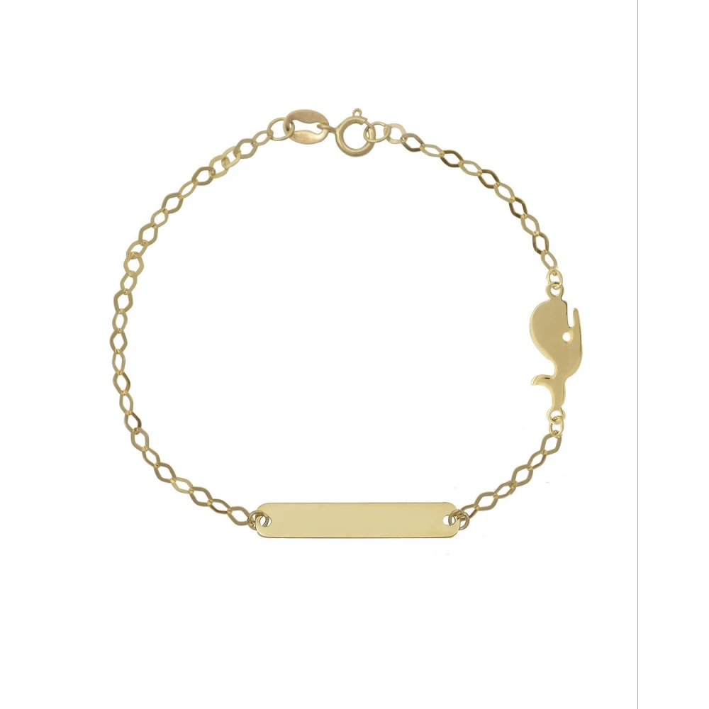 9K Χρυσό Bραχιόλι Ταυτότητα με "Φαλαινάκι" 044419FV
