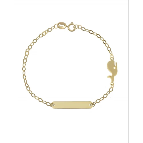 9K Χρυσό Bραχιόλι Ταυτότητα με "Φαλαινάκι" 044419FV