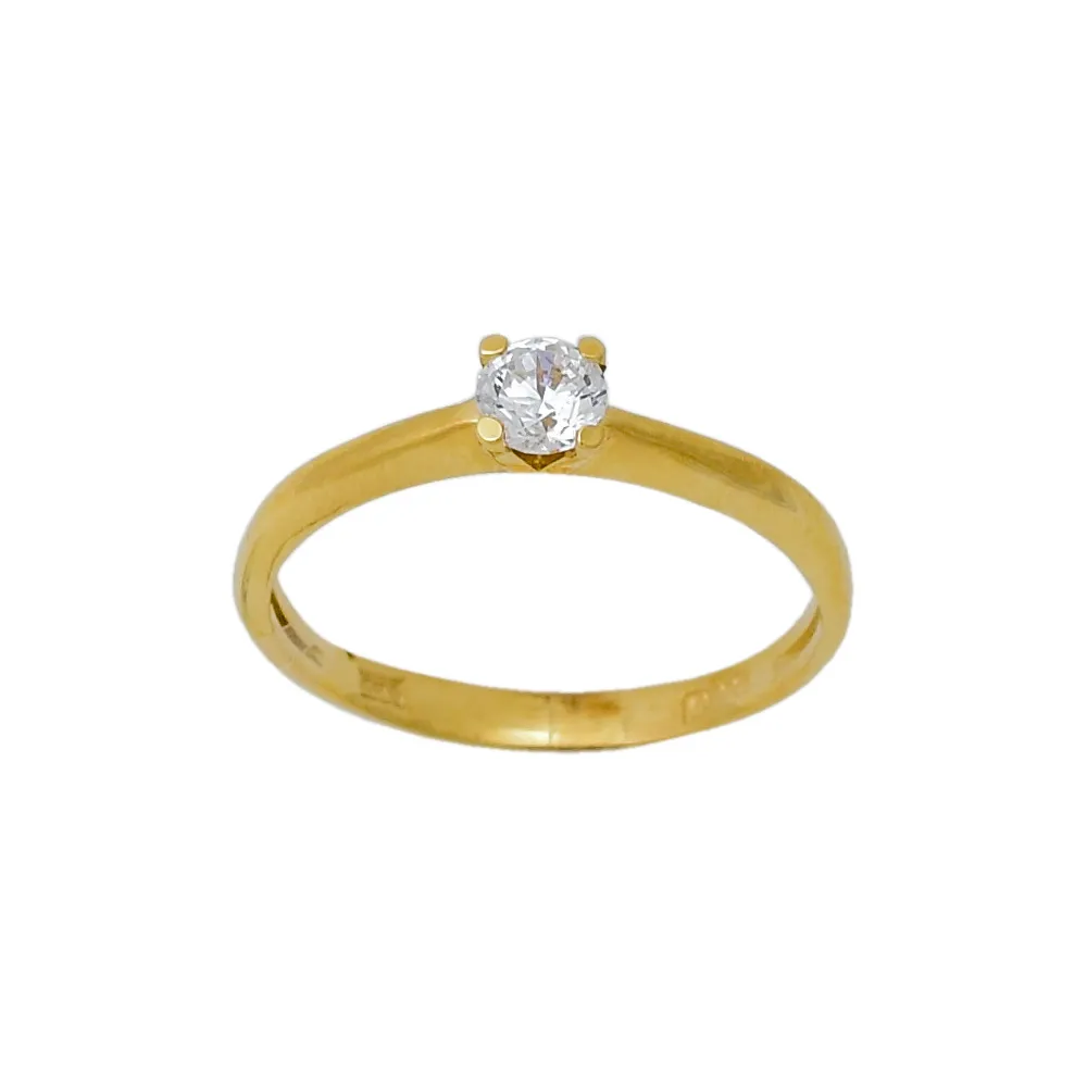14K Χρυσό Μονόπετρο Δαχτυλίδι με Ζιργκόν 0496K1