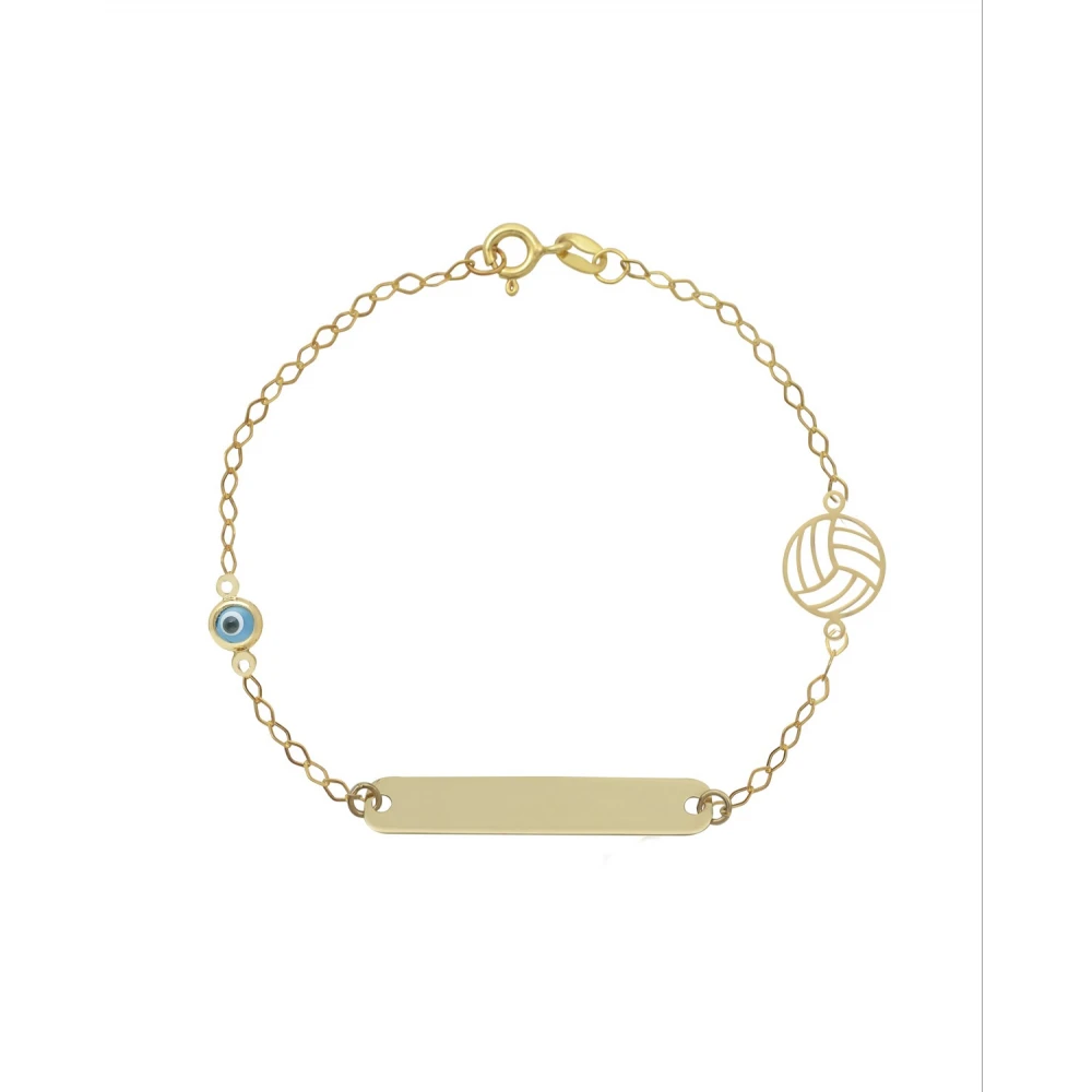 9K Χρυσό Bραχιόλι με "Ματάκι" & "Μπάλα" 055819FV