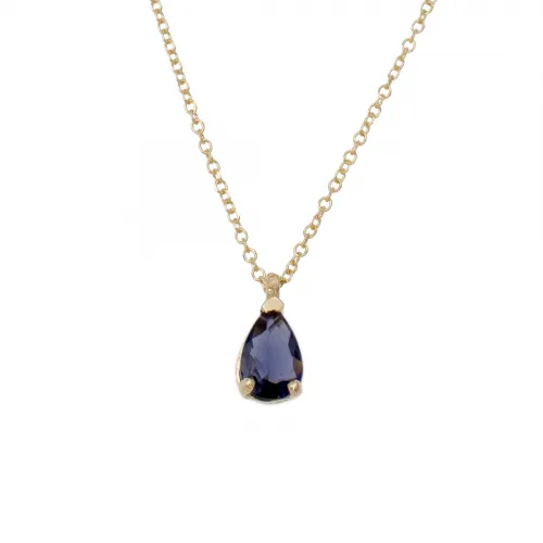 14K Χρυσό Κολιέ Με Ορυκτό Ιολίτη 0986IOL