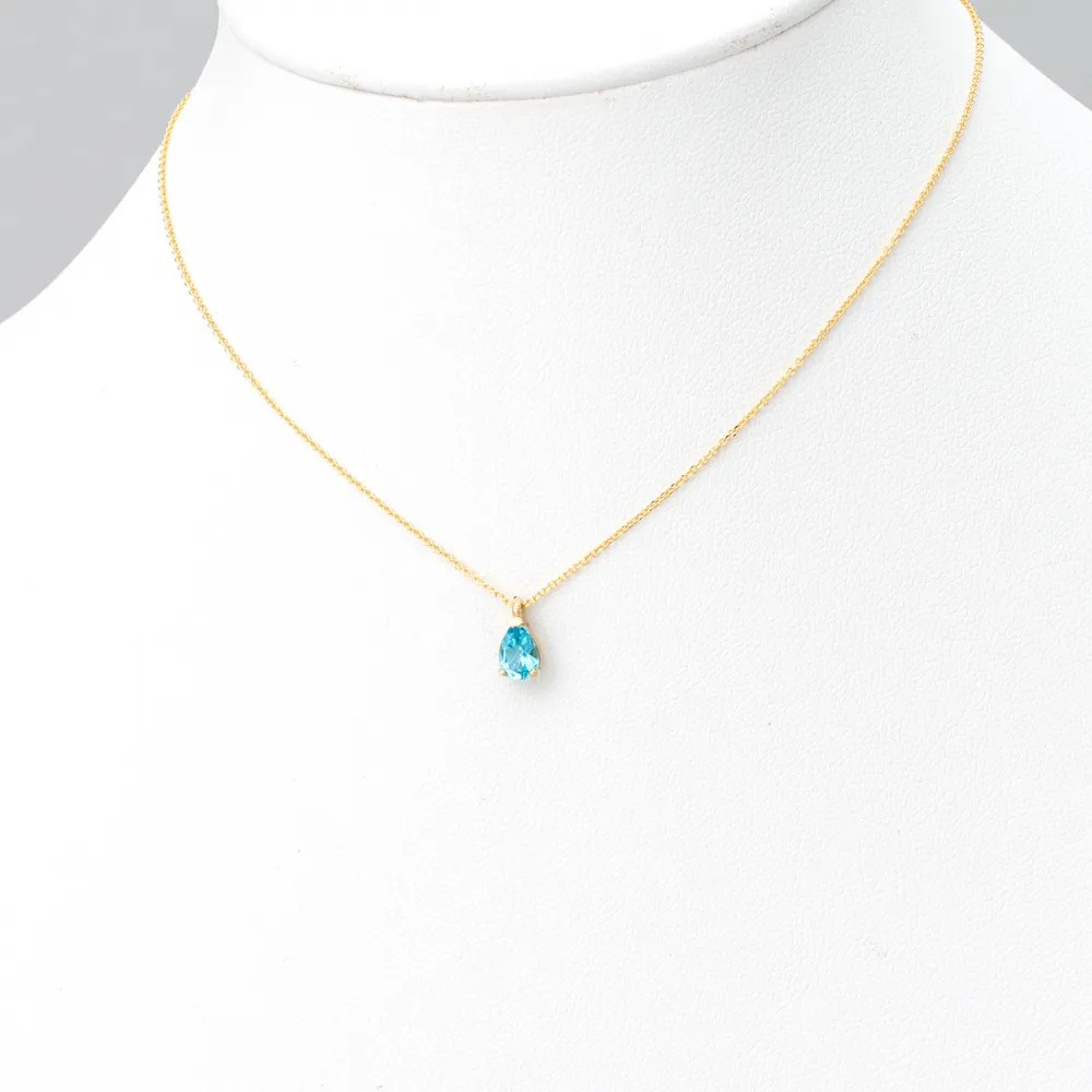 14K Χρυσό Κολιέ Με Swiss Τοπάζι 0985SW