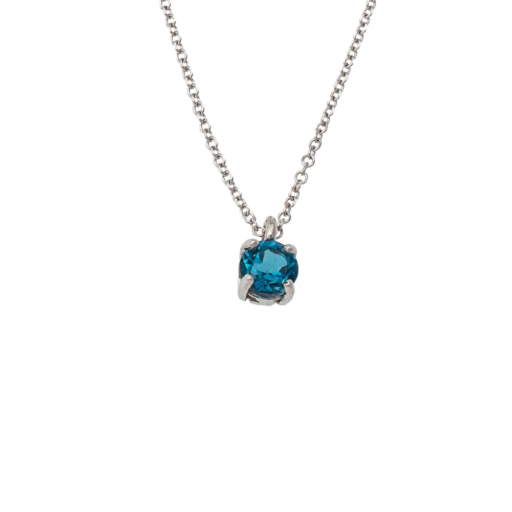 14K Λευκόχρυσο Κολιέ Με Blue London Τοπάζι 0989BL 14K Λευκόχρυσο Κολιέ Με Blue London Τοπάζι 0989BL