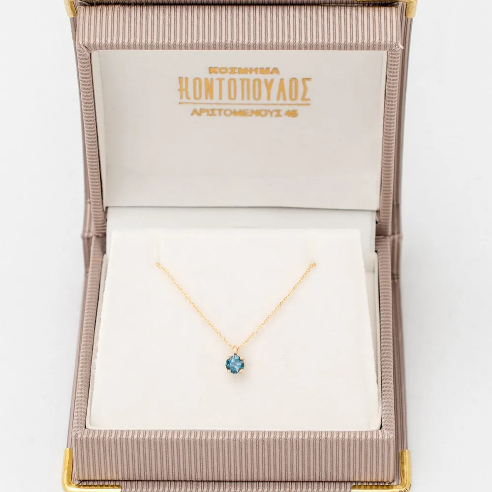 14K Χρυσό Κολιέ Με Blue London Τοπάζι KL0989BL
