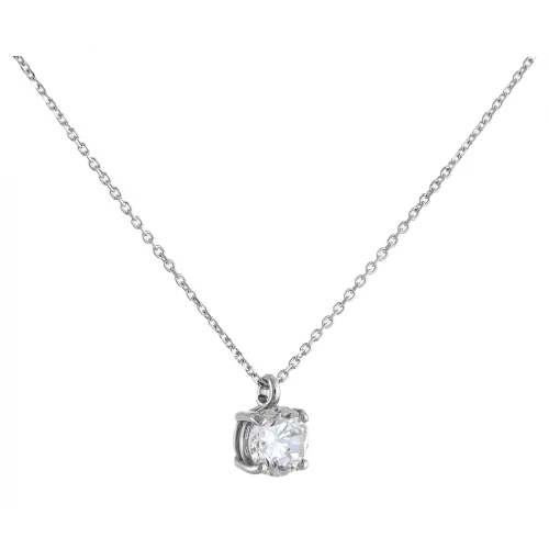 14Κ Λευκόχρυσο Κολιέ με Οικολογικό Διαμάντι LG19502