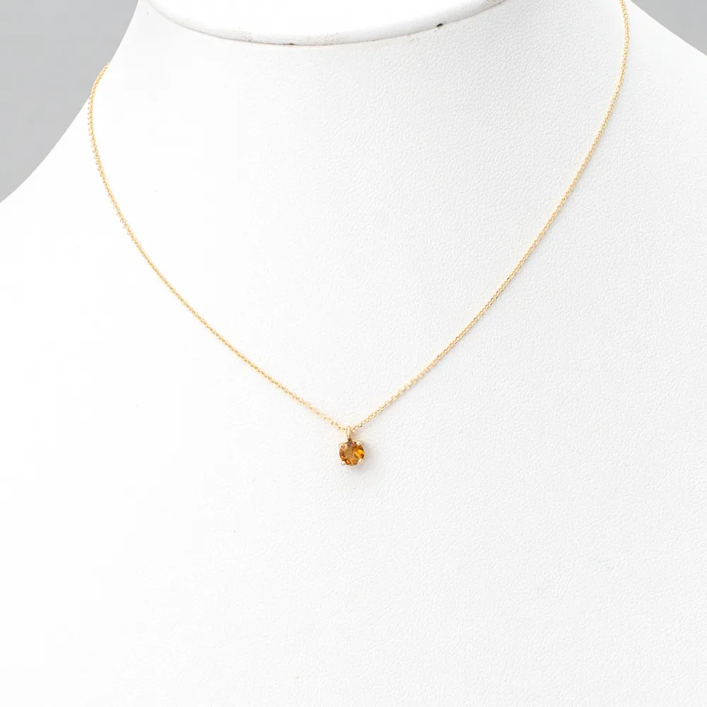 14K Χρυσό Κολιέ με Τουρμαλίνη σε Πορτοκαλί 0989TUR-OR