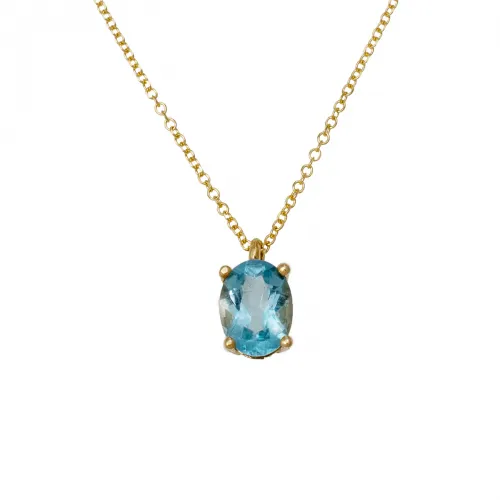 14K Χρυσό Κολιέ Με Aquamarine 0995AQU