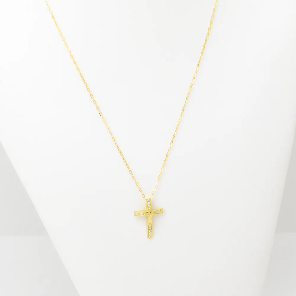 14K Χρυσός Σταυρός με Ζιργκόν 1.1.1581