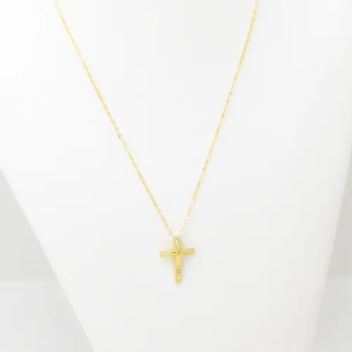 14K Χρυσός Σταυρός με Ζιργκόν 1.1.1581