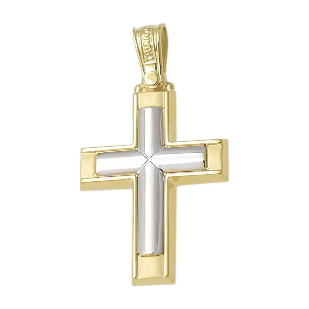 14K Χρυσός Δίχρωμος Σταυρός 1.2.1308