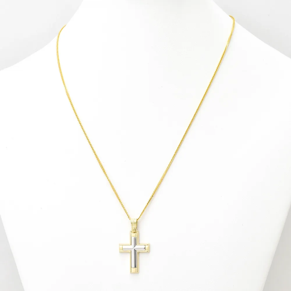 14K Χρυσός Δίχρωμος Σταυρός 1.2.1308