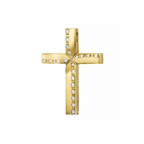 14K Χρυσός Σταυρός με Ζιργκόν 1.2.1351T