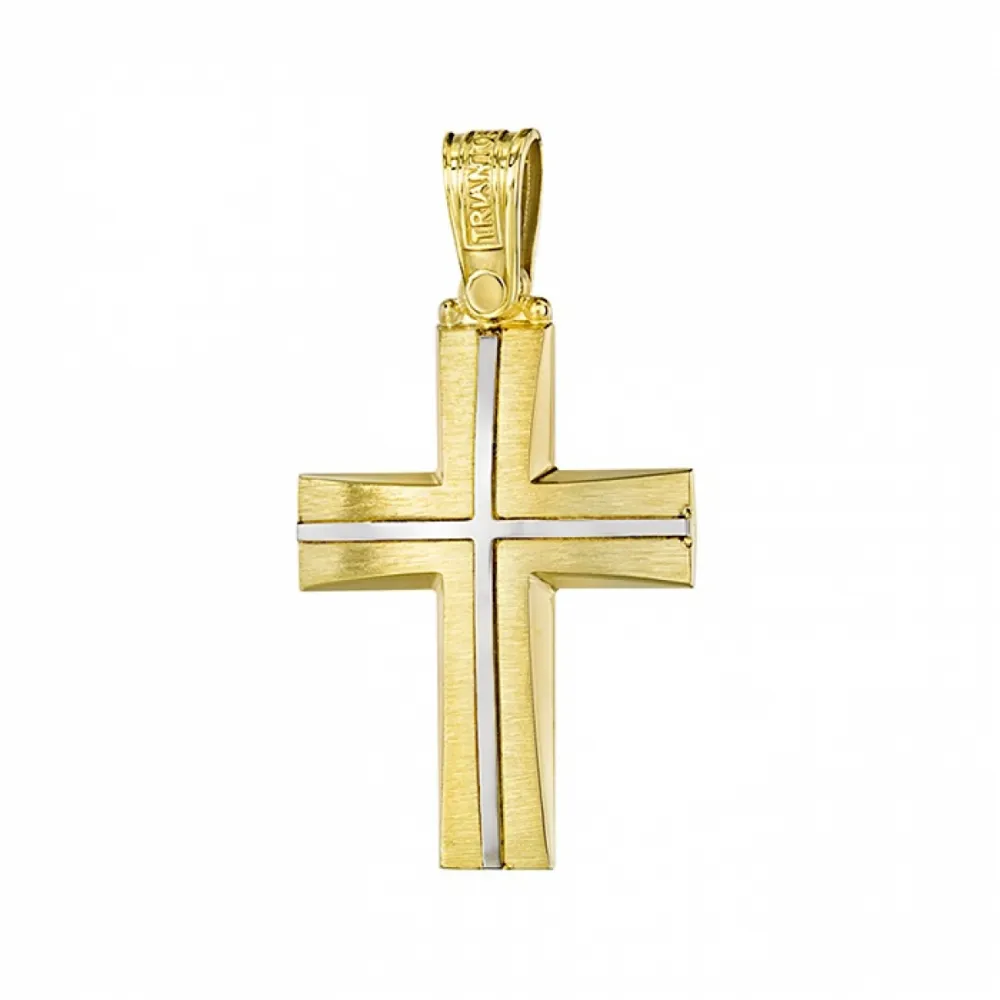 14K Χρυσός Δίχρωμος Σταυρός 1.7.1028