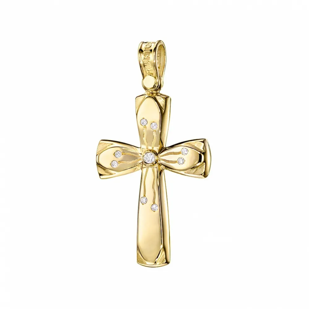 14K Χρυσός Σταυρός με Ζιργκόν 1.7.1042T
