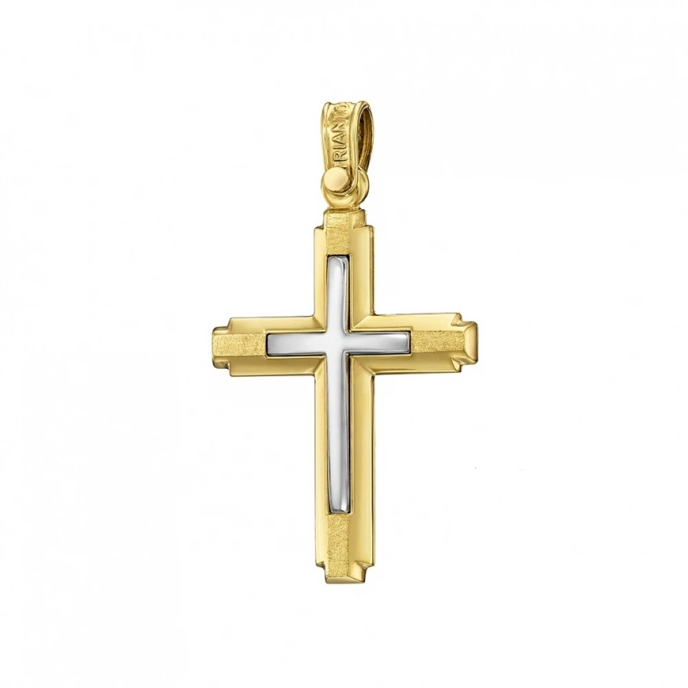14K Χρυσός Δίχρωμος Σταυρός 171044TR