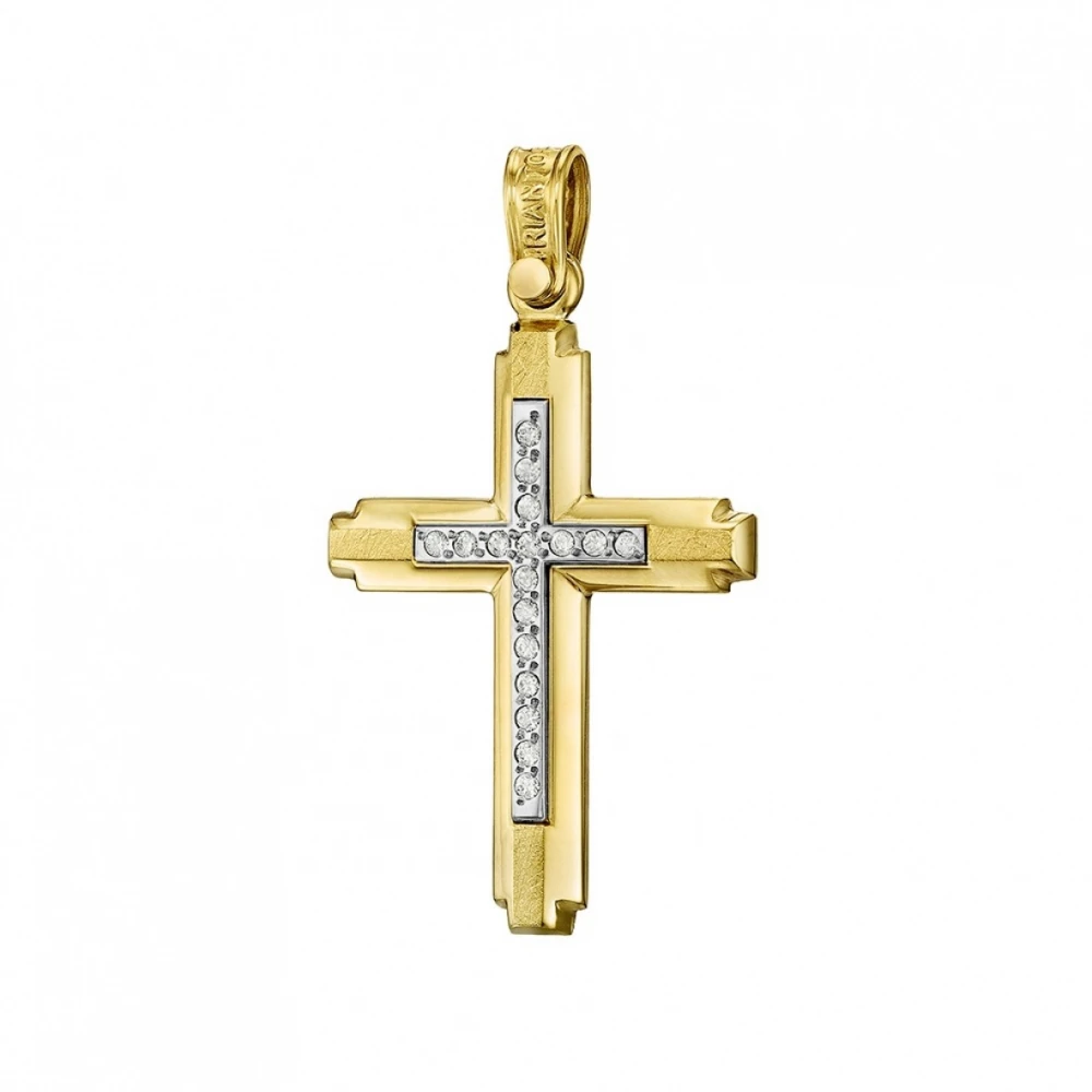 14K Χρυσός Σταυρός με Ζιργκόν 171045