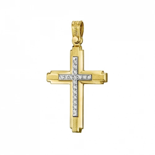 14K Χρυσός Σταυρός με Ζιργκόν 171045