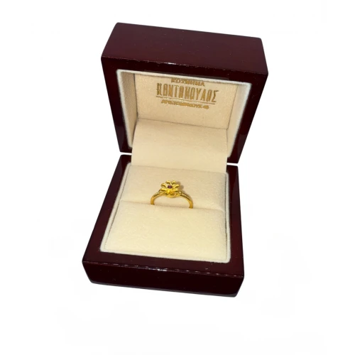 18K Χρυσό Δαχτυλίδι Χειροποίητο "Λουλούδι" με Ρουμπίνι 1008RB003