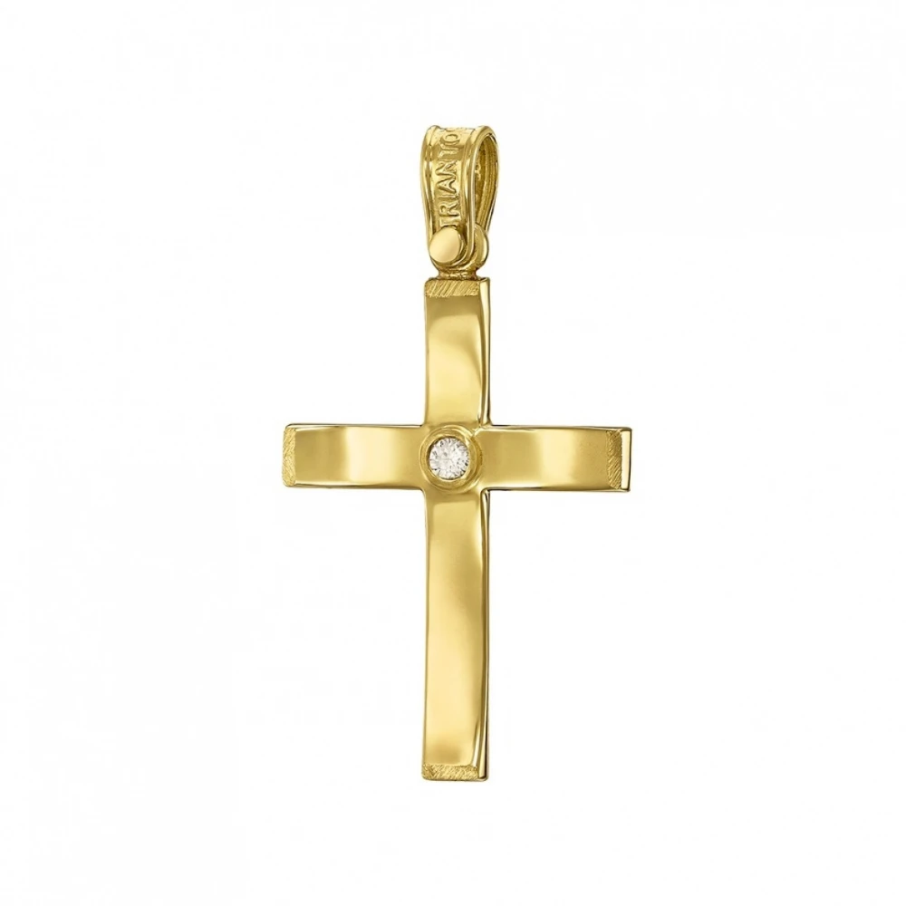 14K Χρυσός Σταυρός με Ζιργκόν 111403TR