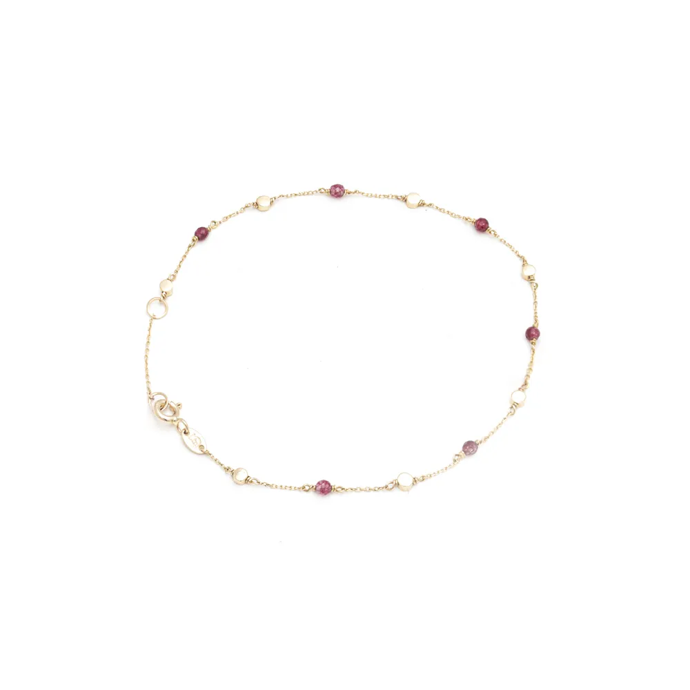 14K Χρυσό Βραχιόλι με Κόκκινες Πέτρες 1193AD