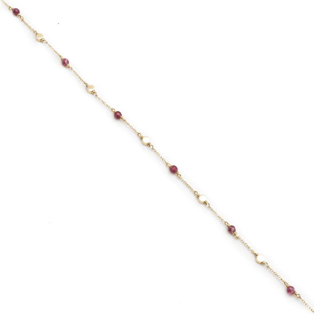 14K Χρυσό Βραχιόλι με Κόκκινες Πέτρες 1193AD