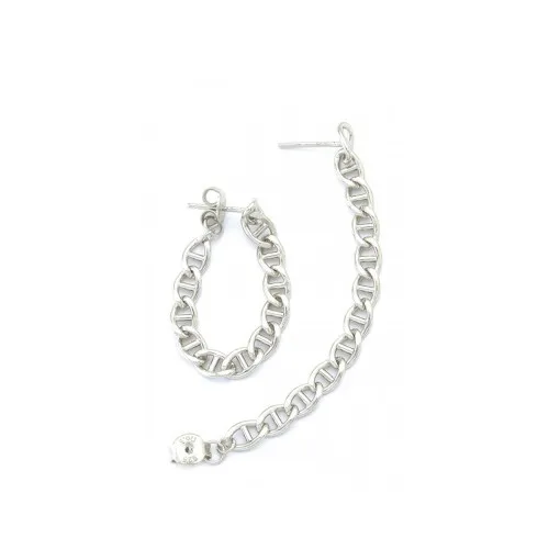 925 Ασήμι Σκουλαρίκια Καρφωτά Ασημί αλυσίδα ΘΗΤΑ 12-05-3155W