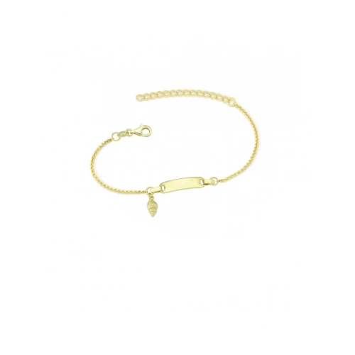 925 Ασήμι Επιχρυσωμένο Βραχιόλι Ταυτότητα με "Ναυτίλο" 12063059SU