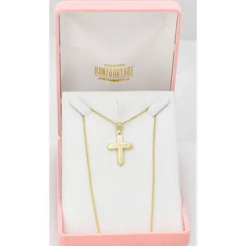 18K Χρυσός Σταυρός Με Οικολογικά Διαμάντια 121164TR