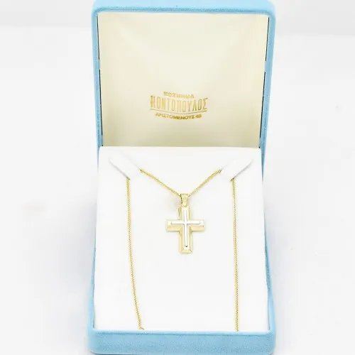 14K Χρυσός Δίχρωμος Σταυρός 1.2.1270