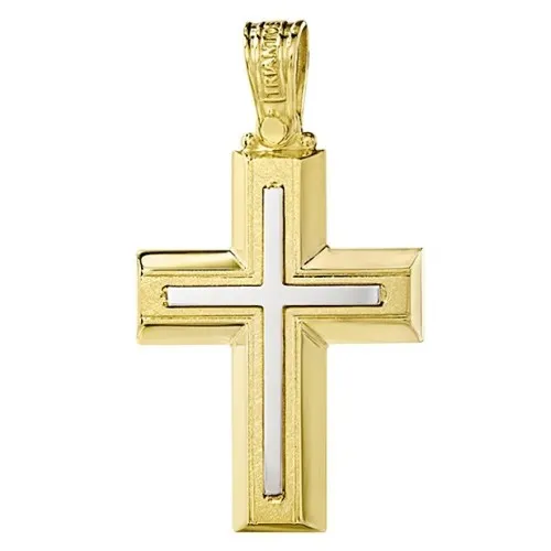 14K Χρυσός Δίχρωμος Σταυρός 1.2.1270