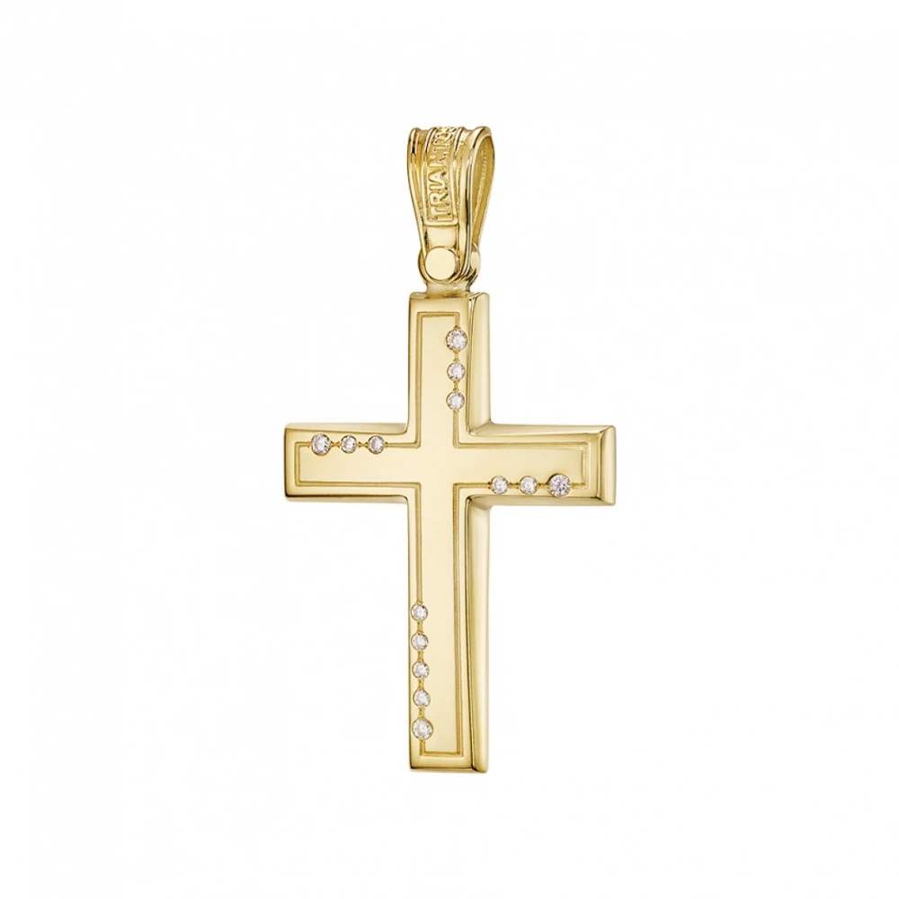 14Κ Χρυσός Σταυρός με Ζιργκόν 121320TR