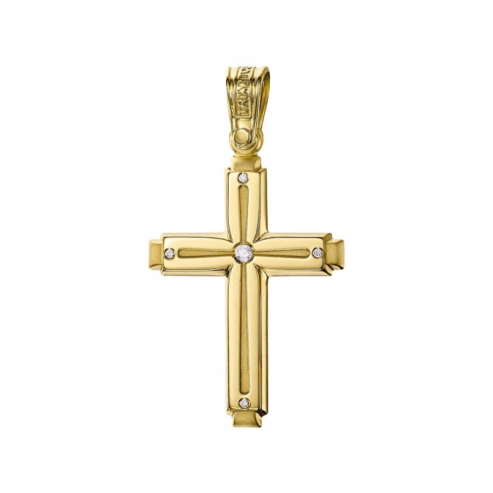 18K Χρυσός Σταυρός με Διαμάντια 121388BR
