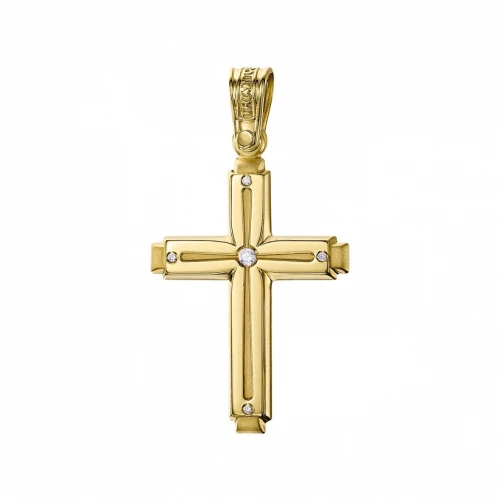 18K Χρυσός Σταυρός με Διαμάντια 121388BR