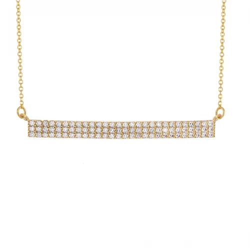 9Κ Χρυσό Κολιέ Ταυτότητα Λαιμού με Λευκό Ζιργκόν KL1559VR