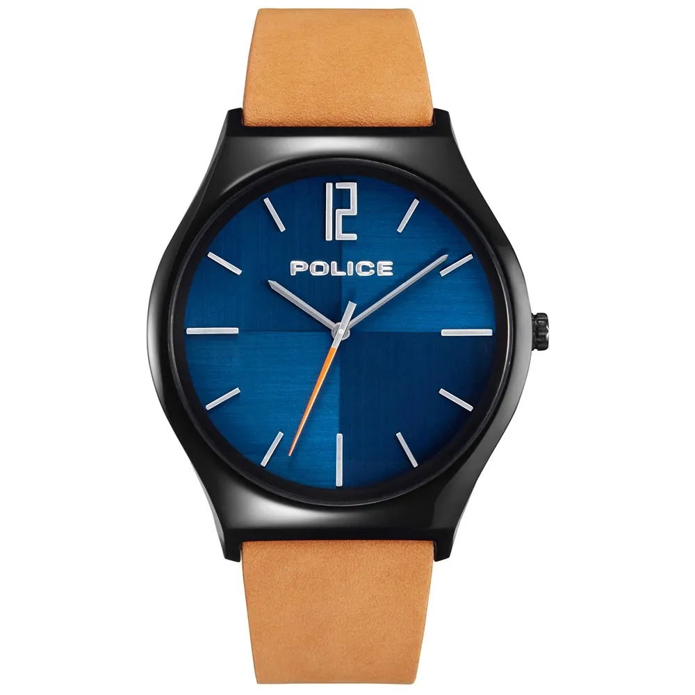 POLICE ORKNEYS Brown Leather Strap PL15918JSB03