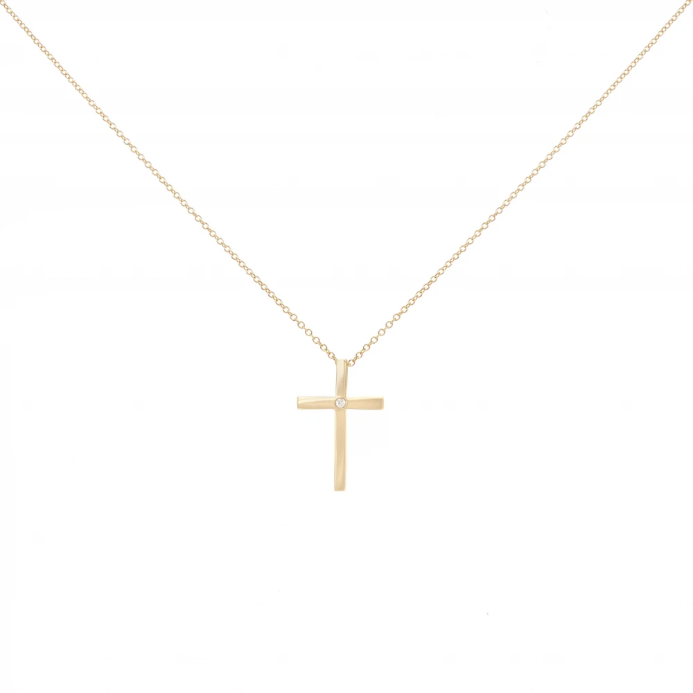 14Κ Χρυσός Σταυρός με Διαμάντι 1622K1