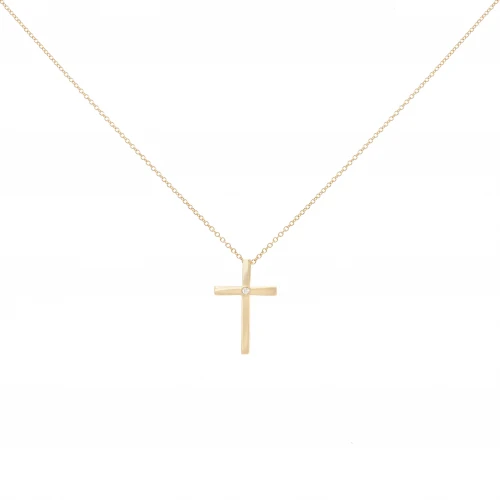 14Κ Χρυσός Σταυρός με Διαμάντι 1622K1