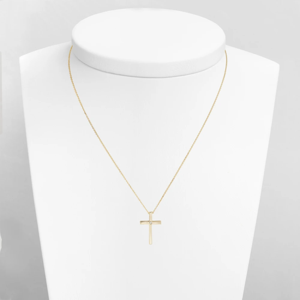 14Κ Χρυσός Σταυρός με Διαμάντι 1622K1