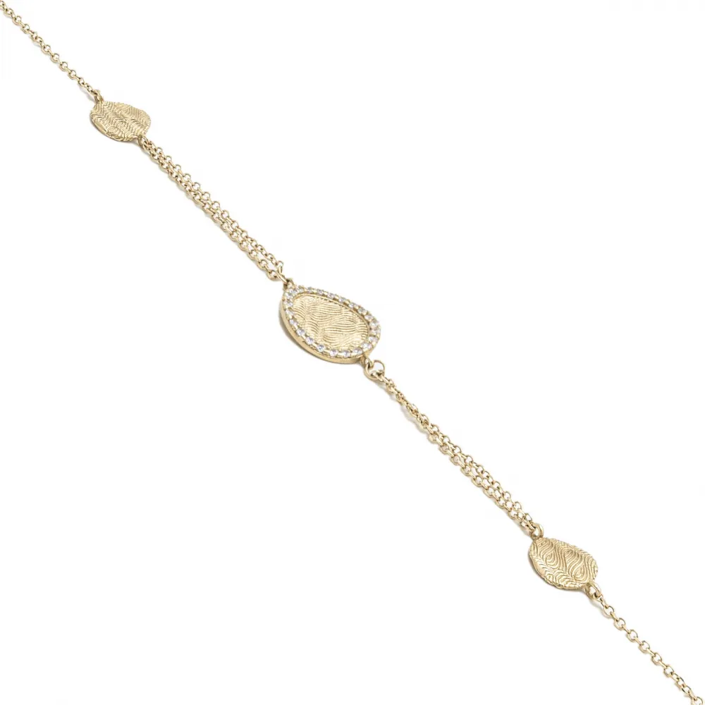 14K Χρυσό Βραχιόλι με Τρεις "Χρυσούς Δίσκους" και Ζιργκόν BR551VR