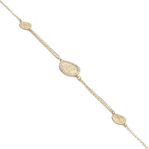 14K Χρυσό Βραχιόλι με Τρεις "Χρυσούς Δίσκους" και Ζιργκόν BR551VR