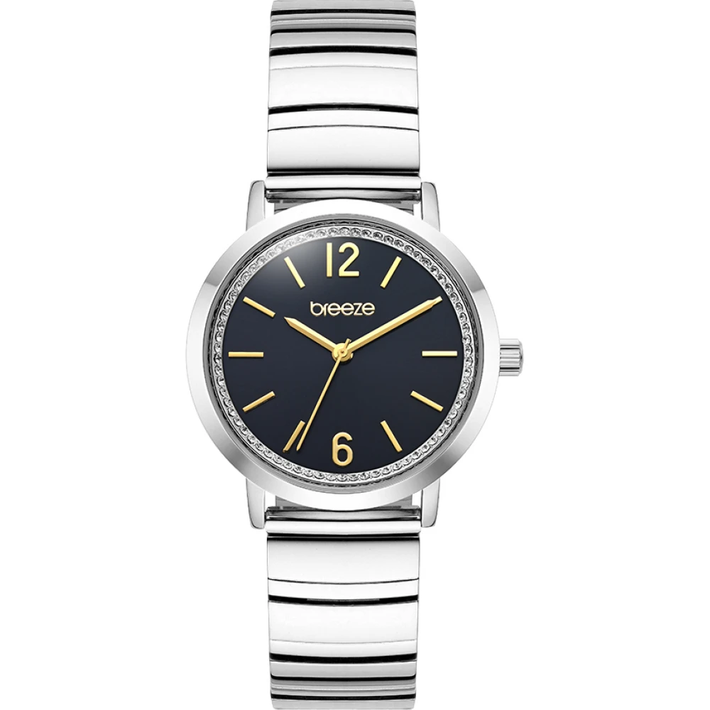 BREEZE Halo με Κρύσταλλα και Ασημί Μπρασελέ από Ανοξείδωτο Ατσάλι 2013612571.2