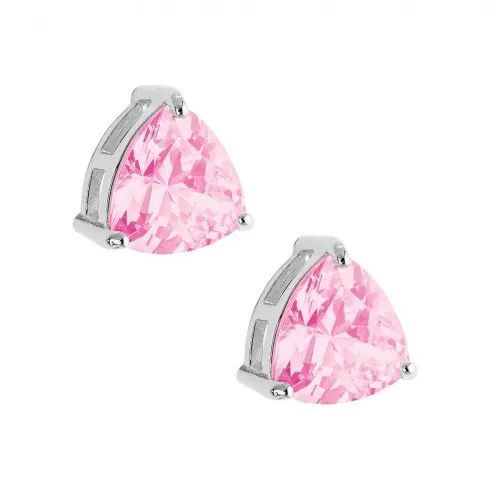 VOGUE Σκουλαρίκια Μονόπετρα 925 Ασήμι με Ροζ Ζιργκόν 2017075223.3