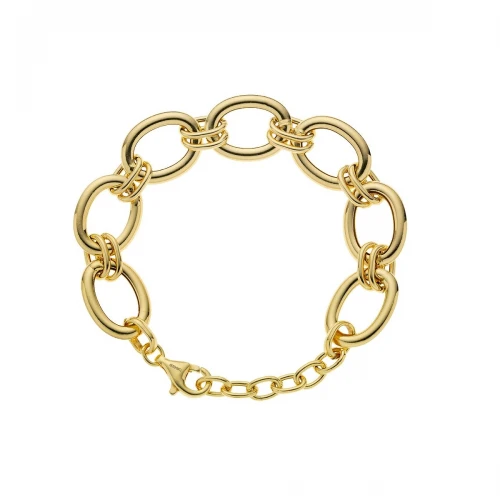 BREEZE Βραχιόλι από Ασήμι 925 Επιχρυσωμένο Κρίκοι 2017313011.1