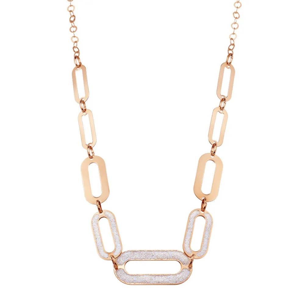 VOGUE Κολιέ Ovallina 925 Ασήμι Ροζ Επιχρυσωμένο 20174830402