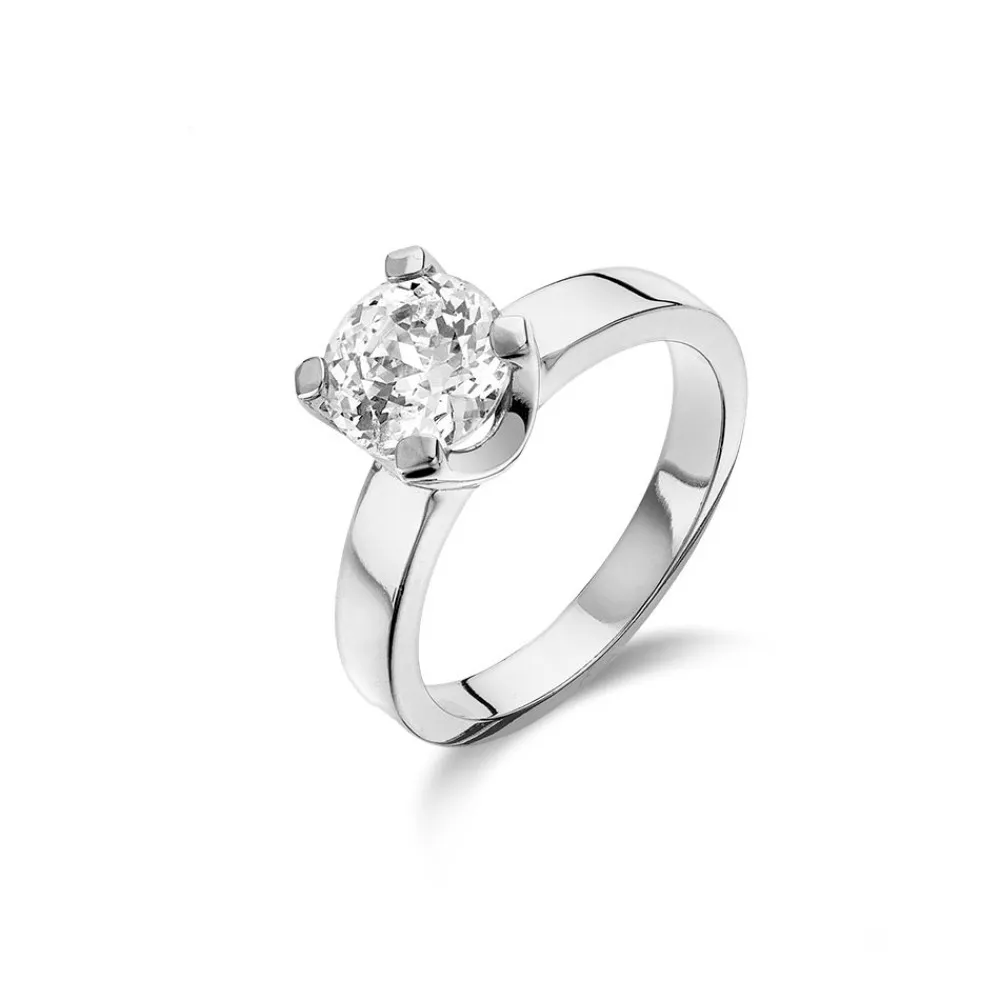 VOGUE 925 Ασήμι Μονόπετρο Δαχτυλίδι Με Λευκό Ζιργκόν 2017485111.3