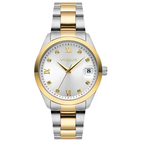 VOGUE Reina με Μπρασελέ από Ανοξείδωτο Ατσάλι Δύο Τόνων και Ζιργκόν 2020614161