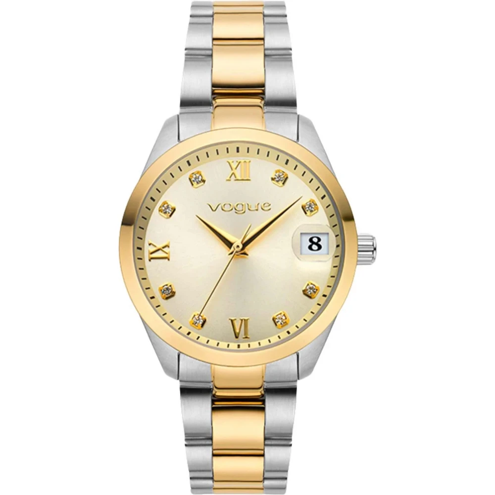 VOGUE Reina Mini μπρασελέ δύο τόνων από Ανοξείδωτο Ατσάλι, με Ζιργκόν 2020614265